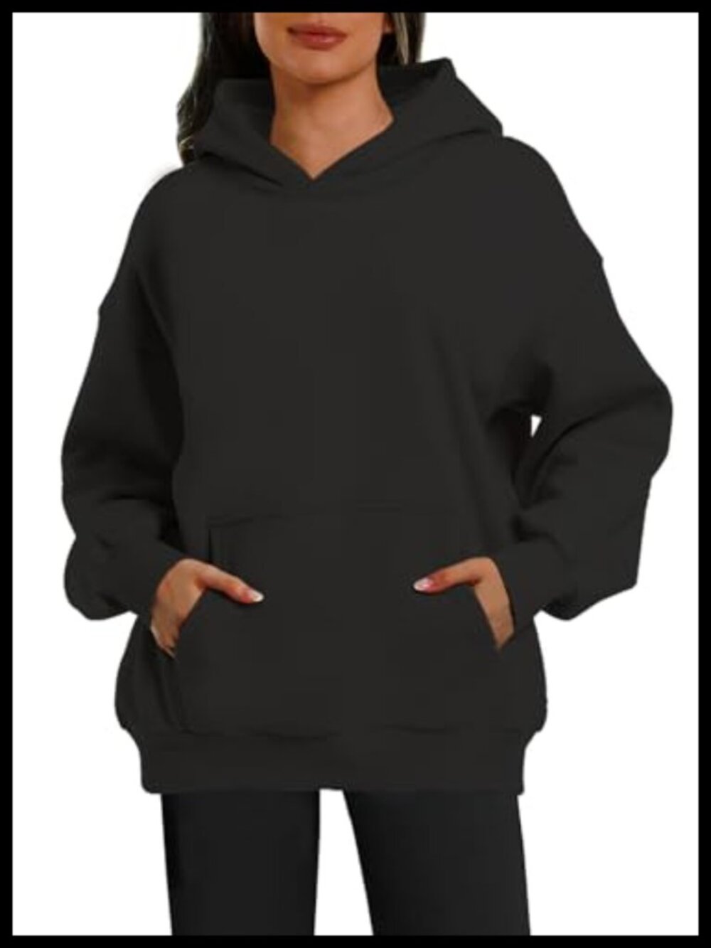 Oversized Hoodie 50% Cotton Fleece Pullover Women Casual Fall Winter